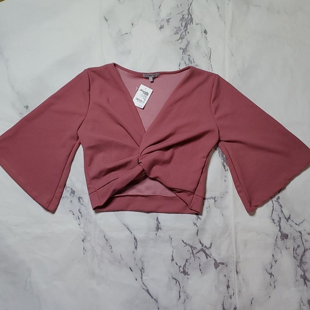 Charlotte Russe Pink Twist Crop Top